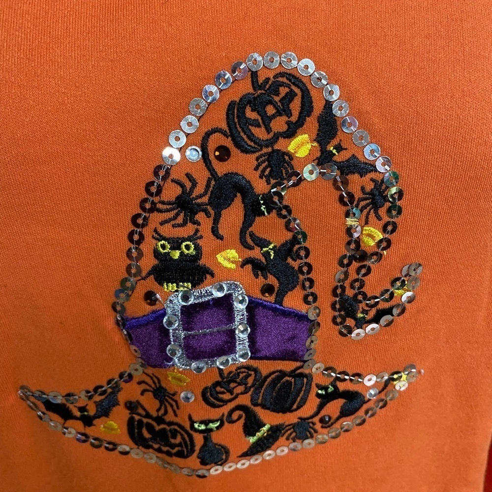 Nouveaux size 1X Halloween witches hat pumpkin holiday orange and‎ black - Picture 3 of 8